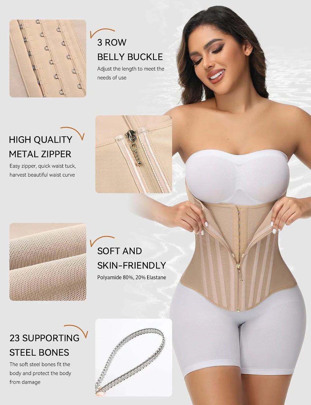 CINTURILLA POWER CURVE™ TIPO CORSÉ DE ALTA COMPRESION