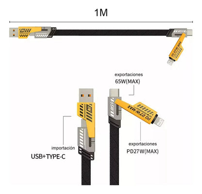 CABLE MULTIFUNCIONAL PARA TODO TIPO DE CELULAR - CARGA RÁPIDA
